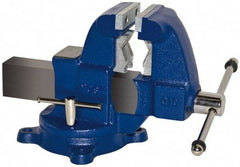 Yost Vises - 6" Jaw Width x 10" Jaw Opening Capacity, 7-1/2" Throat Depth, Bench & Pipe Combination Vise - 1/4 to 6" Pipe Capacity, Swivel Base, Bolt Down Attachment, Ductile Iron - Exact Tool & Supply