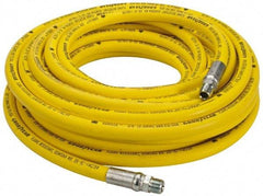 Continental ContiTech - 3/8" ID x 0.73" OD 50' Long Oil Resistant Air Hose - MNPT x MNPT Ends, 500 Working psi, -20 to 190°F, 3/8" Fitting, Yellow - Exact Tool & Supply