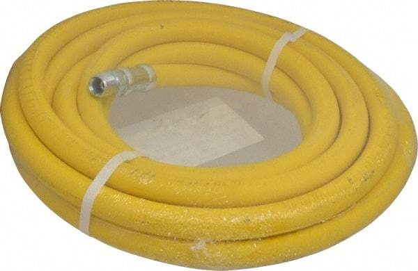 Continental ContiTech - 1/2" ID x 0.89" OD 25' Long Oil Resistant Air Hose - MNPT x MNPT Ends, 500 Working psi, -20 to 190°F, 1/2" Fitting, Yellow - Exact Tool & Supply