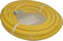 Continental ContiTech - 1/2" ID x 0.89" OD 25' Long Oil Resistant Air Hose - MNPT x MNPT Ends, 500 Working psi, -20 to 190°F, 1/2" Fitting, Yellow - Exact Tool & Supply