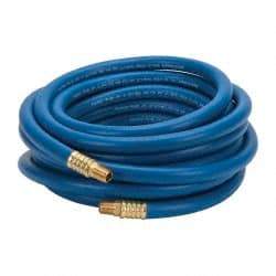 Continental ContiTech - 3/8" ID x 0.66" OD 25' Long Multipurpose Air Hose - MNPT x MNPT Ends, 300 Working psi, -10 to 158°F, 1/4" Fitting, Blue - Exact Tool & Supply