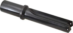 Allied Machine and Engineering - Series 2.5, 1-3/16 to 1-3/8" Diam, 1-1/4" Diam Straight Shank with Flange, Straight Flute Spade Drill - 3-3/8" Max Depth, 5-13/64" Body Length, 7-11/32" OAL, Short Length, Through Coolant - Exact Tool & Supply