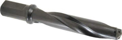 Allied Machine and Engineering - Series 2.5, 1-3/16 to 1-3/8" Diam, 1-1/4" Diam Straight Shank with Flange, Helical Flute Spade Drill - 5-3/8" Max Depth, 7-13/64" Body Length, 9-11/32" OAL, Intermediate Length, Through Coolant - Exact Tool & Supply