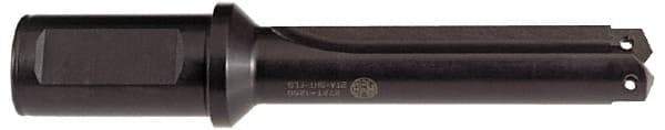 Allied Machine and Engineering - Series 2, 31/32 to 1-3/8" Diam, 1-1/4" Diam Straight Shank with Flange, Straight Flute Spade Drill - 2-1/4" Max Depth, 3-5/8" Body Length, 5-49/64" OAL, Short Length, Through Coolant - Exact Tool & Supply