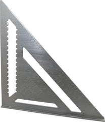 Empire Level - 12" Blade Length, Buffed Finish, Aluminum Rafter Square - 1/16", 0.083", 1/8" Graduation - Exact Tool & Supply