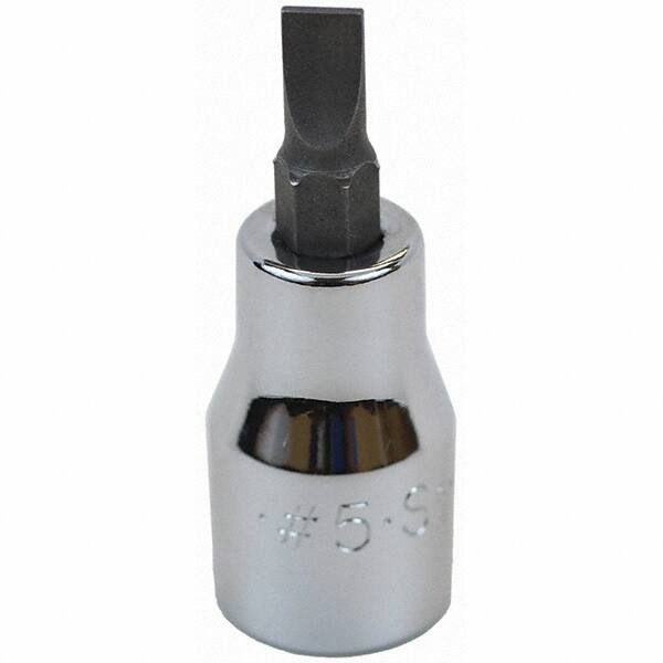 SK - Screwdriver & Drag Link Sockets - 3/8"DR #5 CHRM SLOTTED SCRDRVR SCKT BIT - Exact Tool & Supply