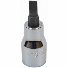 SK - Screwdriver & Drag Link Sockets - 3/8"DR #5 CHRM SLOTTED SCRDRVR SCKT BIT - Exact Tool & Supply