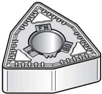 Kennametal - WNMG331 FN Grade KT315 Cermet Turning Insert - TiN/TiCN/TiN Finish, 80° Trigon, 3/8" Inscr Circle, 3/16" Thick, 1/64" Corner Radius - Exact Tool & Supply