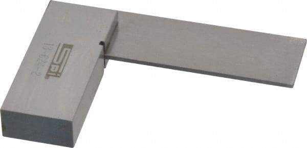 SPI - 2" Blade Length, 2" Base Length Spring Steel Square - 0.0005" (Parallel) & 0.001" (Square) Accuracy - Exact Tool & Supply
