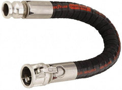 Alliance Hose & Rubber - 1-1/2" ID x 1.9" OD x 20' OAL, Cam & Groove Chemical Handling Hose - 200 Max Working psi, -40 to 250°F, 4" Bend Radius, 1-1/2" Fitting, Black - Exact Tool & Supply