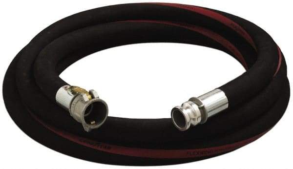 Alliance Hose & Rubber - 2" ID x 2.55" OD x 25' OAL, Cam & Groove Petroleum Transfer Hose - 150 Max Working psi, -35 to 200°F, 5" Bend Radius, 2" Fitting, Black - Exact Tool & Supply