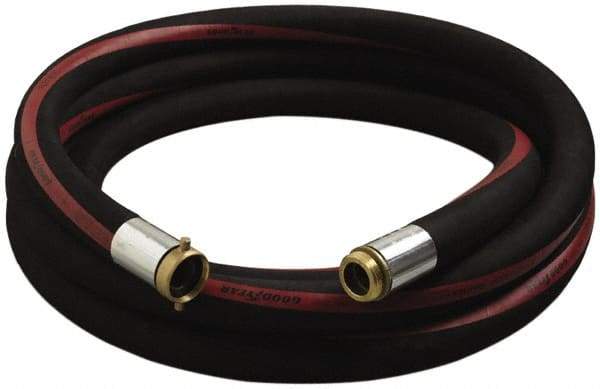 Alliance Hose & Rubber - 2" ID x 2.55" OD x 25' OAL, Male x Female Petroleum Transfer Hose - 150 Max Working psi, -35 to 200°F, 5" Bend Radius, 2" Fitting, Black - Exact Tool & Supply