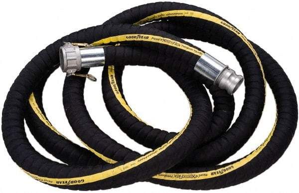 Alliance Hose & Rubber - 2" ID x 2.43" OD x 25' OAL, Cam & Groove Petroleum Transfer Hose - 250 Max Working psi, -40 to 200°F, 2" Bend Radius, 2" Fitting, Black - Exact Tool & Supply