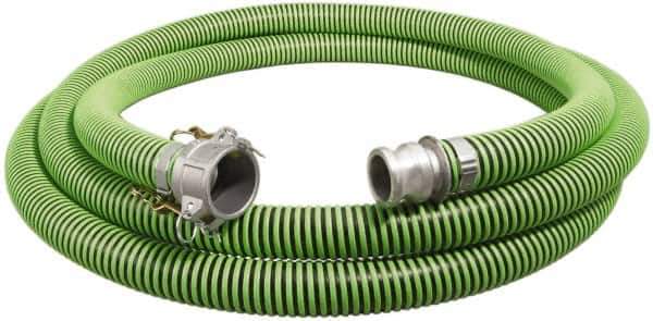 Alliance Hose & Rubber - -40 to 180°F, 4" Inside x 4.67" Outside Diam, Thermoplastic Rubber with Polyethylene Helix Liquid Suction & Discharge Hose - Green & Black, 25' Long, 29 Vacuum Rating, 40 psi Working & 150 psi Brust Pressure - Exact Tool & Supply