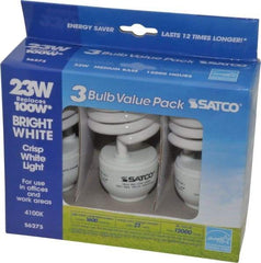 Value Collection - 23 Watt Fluorescent Residential/Office Medium Screw Lamp - 4,100°K Color Temp, 1,600 Lumens, T2, 10,000 hr Avg Life - Exact Tool & Supply