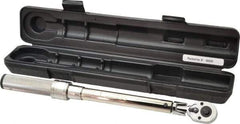 CDI - 3/8" Drive Micrometer Torque Wrench - 10 Ft/Lb to 80 Ft/Lb Torque, 16.6" OAL, 1/2 Ft/Lb Graduation, Flex-Head Ratcheting with Reverse Lever - Exact Tool & Supply