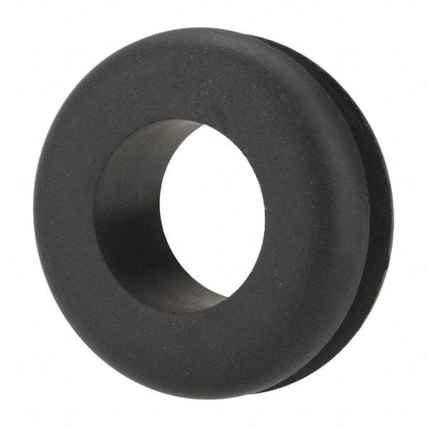 Made in USA - 1-5/16" OD, 1/2" Thick Military Specification Grommet - Buna-N Rubber, 1" Slot Diam x 3/16" Slot Width - Exact Tool & Supply