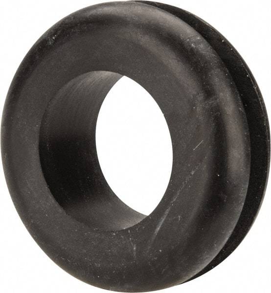 Made in USA - 1-5/8" OD, 9/16" Thick Military Specification Grommet - Buna-N Rubber, 1-1/4" Slot Diam x 3/16" Slot Width - Exact Tool & Supply