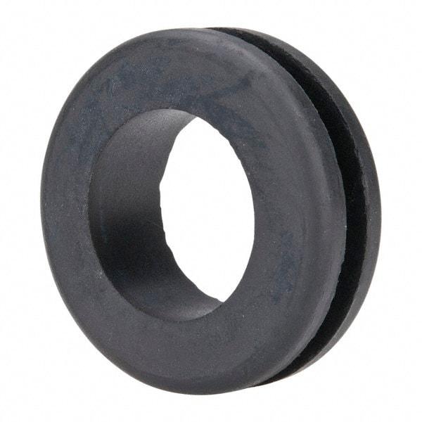 Made in USA - 1-3/4" OD, 9/16" Thick Military Specification Grommet - Buna-N Rubber, 1-3/8" Slot Diam x 3/16" Slot Width - Exact Tool & Supply