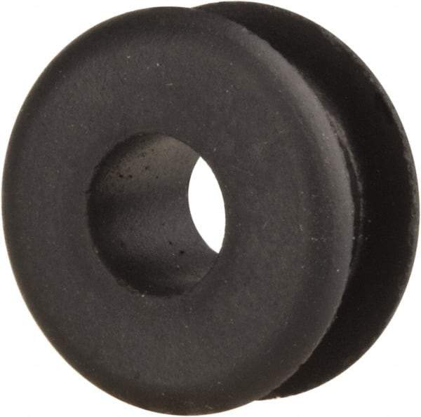 Made in USA - 5/8" OD, 5/16" Thick Military Specification Grommet - Buna-N Rubber, 7/16" Slot Diam x 3/16" Slot Width - Exact Tool & Supply
