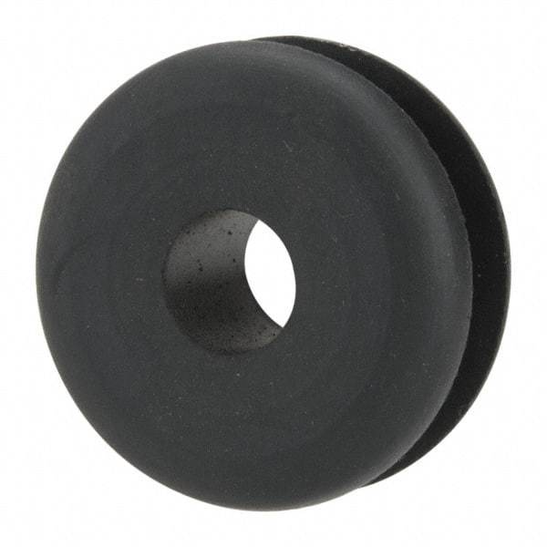 Made in USA - 1" OD, 7/16" Thick Military Specification Grommet - Buna-N Rubber, 3/4" Slot Diam x 3/16" Slot Width - Exact Tool & Supply
