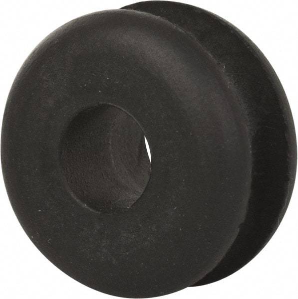 Made in USA - 13/16" OD, 7/16" Thick Military Specification Grommet - Buna-N Rubber, 9/16" Slot Diam x 3/16" Slot Width - Exact Tool & Supply