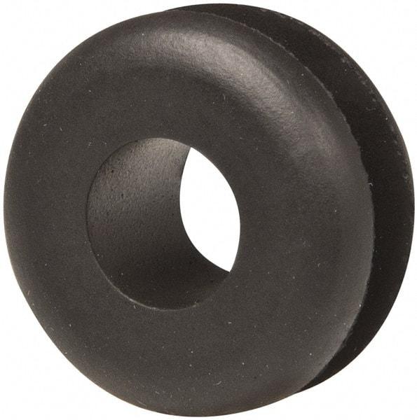 Made in USA - 7/8" OD, 7/16" Thick Military Specification Grommet - Buna-N Rubber, 5/8" Slot Diam x 3/16" Slot Width - Exact Tool & Supply