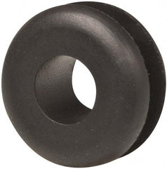 Made in USA - 7/8" OD, 7/16" Thick Military Specification Grommet - Buna-N Rubber, 5/8" Slot Diam x 3/16" Slot Width - Exact Tool & Supply