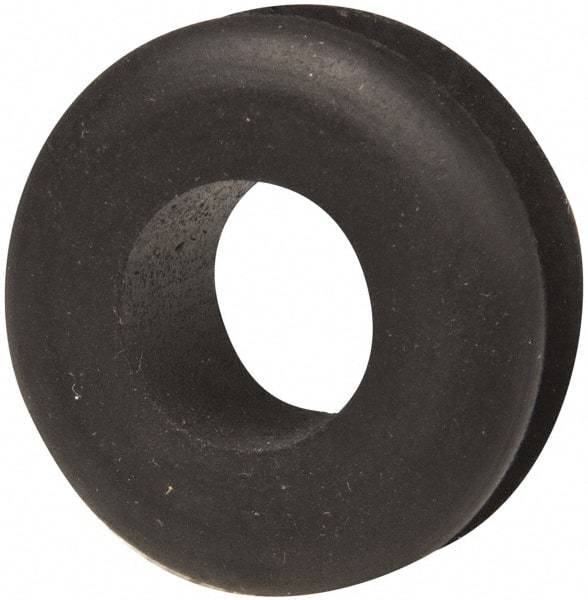 Made in USA - 1-1/16" OD, 7/16" Thick Military Specification Grommet - Buna-N Rubber, 13/16" Slot Diam x 3/16" Slot Width - Exact Tool & Supply
