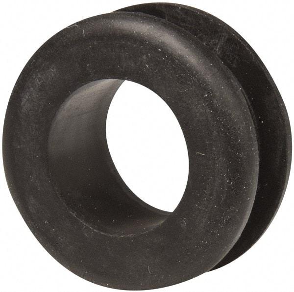 Made in USA - 1-1/8" OD, 1/2" Thick Military Specification Grommet - Buna-N Rubber, 7/8" Slot Diam x 1/4" Slot Width - Exact Tool & Supply