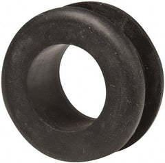 Made in USA - 1-1/8" OD, 1/2" Thick Military Specification Grommet - Buna-N Rubber, 7/8" Slot Diam x 1/4" Slot Width - Exact Tool & Supply