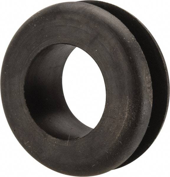 Made in USA - 1-3/8" OD, 9/16" Thick Military Specification Grommet - Buna-N Rubber, 1-1/16" Slot Diam x 1/4" Slot Width - Exact Tool & Supply