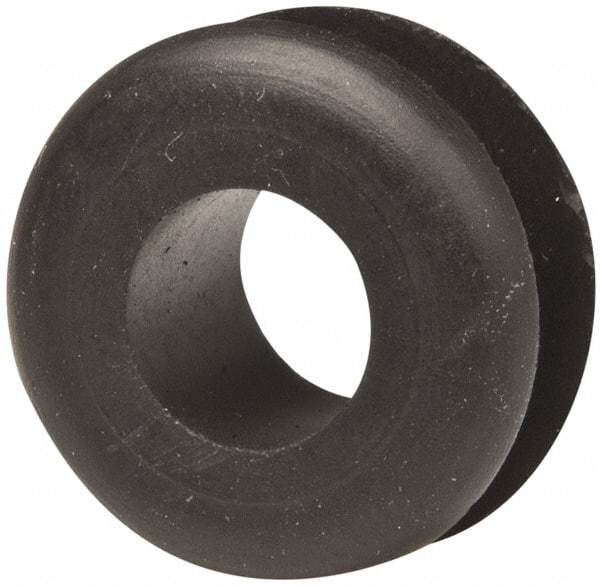 Made in USA - 15/16" OD, 1/2" Thick Military Specification Grommet - Buna-N Rubber, 11/16" Slot Diam x 1/4" Slot Width - Exact Tool & Supply
