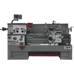 Jet - 14" Swing, 40" Between Centers, 230 Volt, Triple Phase Engine Lathe - 7MT Taper, 7-1/2 hp, 25 to 1,800 RPM, 3-1/8" Bore Diam, 40" Deep x 47" High x 97-1/2" Long - Exact Tool & Supply