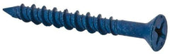 Elco - 3/16" Diam, 1-3/4" OAL, Phillips Drive, Concrete Screw & Masonry Fastener - Steel, Blue StalGard Finish, Includes #2 Drill Bit - Exact Tool & Supply