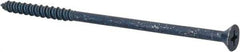 Elco - 1/4" Diam, 5" OAL, Phillips Drive, Concrete Screw & Masonry Fastener - Steel, Blue StalGard Finish, Includes #3 Drill Bit - Exact Tool & Supply