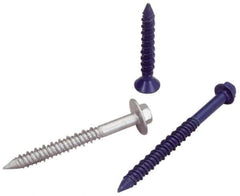 Elco - 1/4" Diam, 1-1/4" OAL, Phillips Drive, Concrete Screw & Masonry Fastener - Steel, Blue StalGard Finish, Includes #3 Drill Bit - Exact Tool & Supply