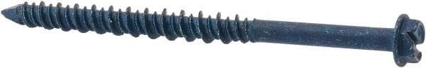 Elco - 3/16" Diam, 2-3/4" Length Under Head, Hex Drive, Concrete Screw & Masonry Fastener - Steel, Blue StalGard Finish, Includes 5/16" Drill Bit - Exact Tool & Supply