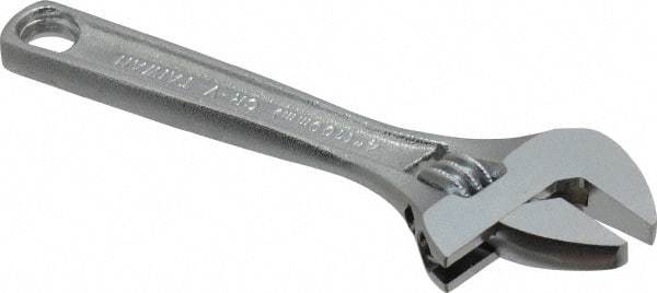 Paramount - 1/2" Jaw Capacity, 4" Standard Adjustable Wrench - Chrome Vanadium Steel, Chrome Finish - Exact Tool & Supply