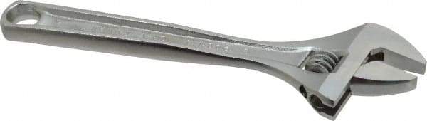 Paramount - 1-1/8" Jaw Capacity, 8" Standard Adjustable Wrench - Chrome Vanadium Steel, Chrome Finish - Exact Tool & Supply