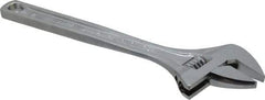 Paramount - 1-11/16" Jaw Capacity, 15" Standard Adjustable Wrench - Chrome Vanadium Steel, Chrome Finish - Exact Tool & Supply