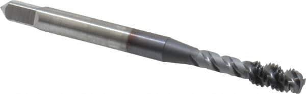 OSG - #10-32 UNF 3 Flute Modified Bottoming Spiral Flute Tap - Vanadium High Speed Steel, TiCN Finish, 2-3/8" OAL, Right Hand Flute, Right Hand Thread, Oversize, H5, Series 290 - Exact Tool & Supply