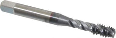 OSG - 1/4-20 UNC 3 Flute 3B Modified Bottoming Spiral Flute Tap - Vanadium High Speed Steel, TiCN Finish, 2-1/2" OAL, Right Hand Flute, Right Hand Thread, H3, Series 290 - Exact Tool & Supply