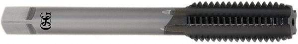 OSG - 1/4-28 UNF 3B 4 Flute Diamond Finish Solid Carbide Straight Flute Machine Tap - Modified Bottoming, Right Hand Thread, 80mm OAL, 1" Thread Length, Oversize - Exact Tool & Supply