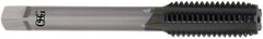 OSG - 1/4-20 UNC 3B 4 Flute Diamond Finish Solid Carbide Straight Flute Machine Tap - Modified Bottoming, Right Hand Thread, 80mm OAL, 1" Thread Length, Oversize - Exact Tool & Supply