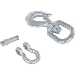Vestil - 2 Ton Capacity, Steel Swivel Hoist Hook - 9-1/2" Long x 1-43/64" Wide - Exact Tool & Supply