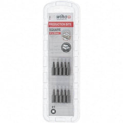 Wiha - 1/4" Drive, #1 Square Screwdriver Bit - 1" OAL - Exact Tool & Supply