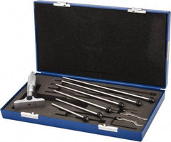 Fowler - 0 to 6" Range, 6 Rod, Mechanical Depth Micrometer - Ratchet Stop Thimble, 2-1/2" Base Length, 0.001" Graduation, 11/64" Rod Diam - Exact Tool & Supply