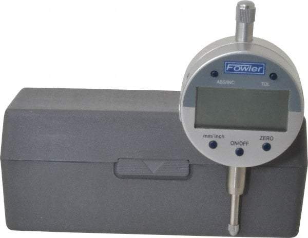 Fowler - 0 to 12.5mm Range, 0.0005" Graduation, Electronic Drop Indicator - Inch & Metric System, Digital Display - Exact Tool & Supply