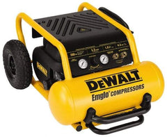 DeWALT - 1.8 HP, 5.2 CFM Wheeled Electric Oil Free Compressor - 4.5 Gallon Tank, 15 Amp, 200 Max psi, 120V - Exact Tool & Supply